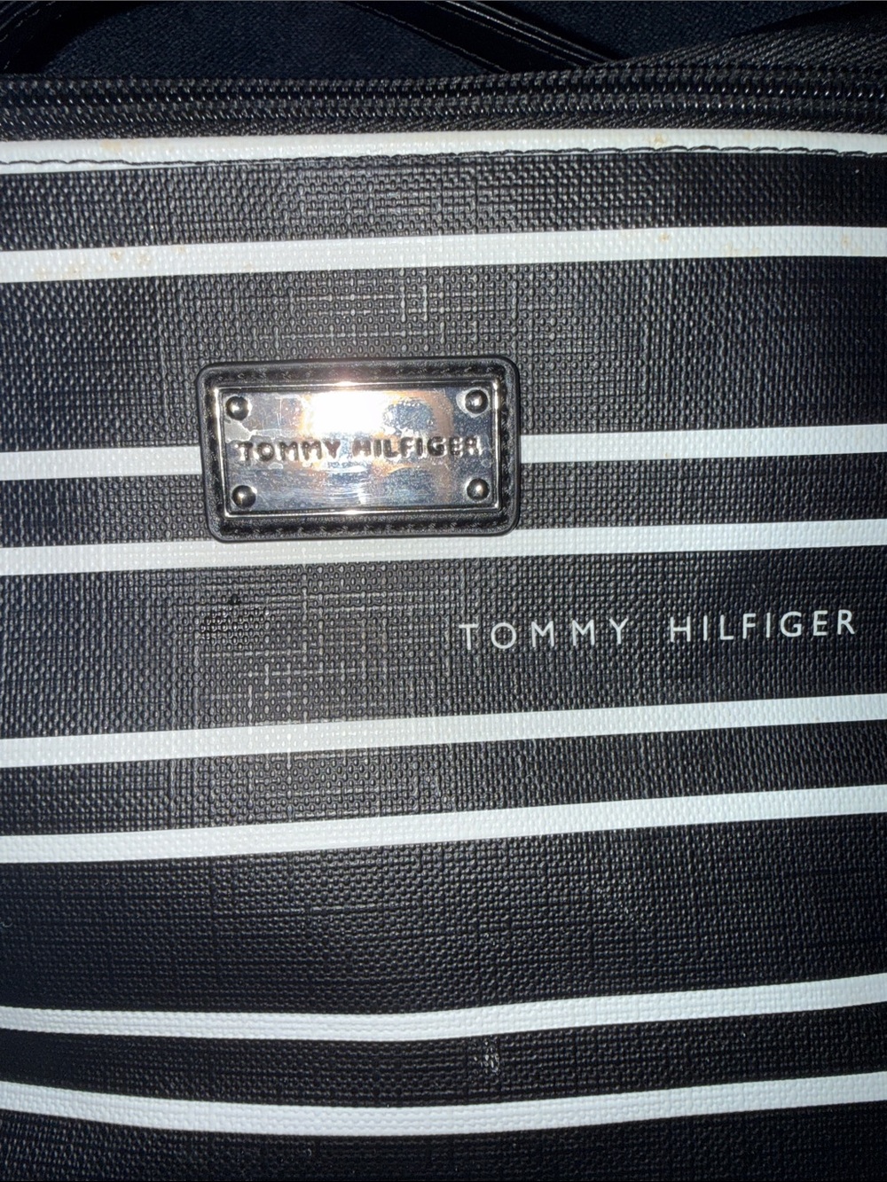 Tommy Hilfiger Black and White Striped Toiletry Bag - Picture 3 of 3
